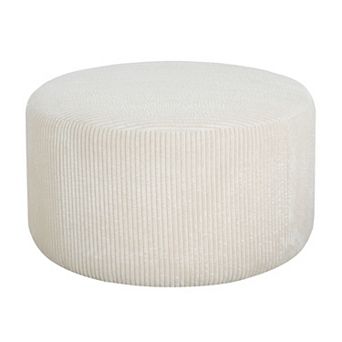 Trikiousd Corduroy Upholstered Round Ottoman