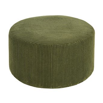 Trikiousd Corduroy Upholstered Round Ottoman