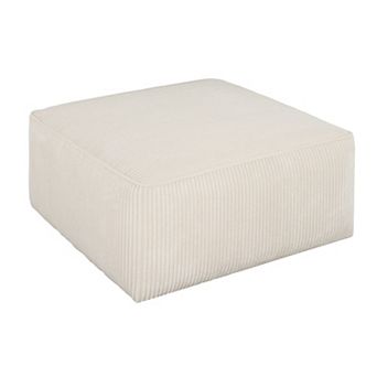 Trikiousd Corduroy Upholstered Ottoman Square Footrest Accent Seat Side Table