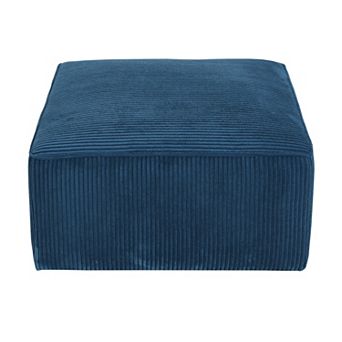Trikiousd Corduroy Upholstered Ottoman Square Footrest Accent Seat Side Table