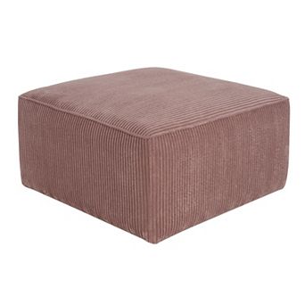 Trikiousd Corduroy Upholstered Ottoman Square Footrest Accent Seat Side Table