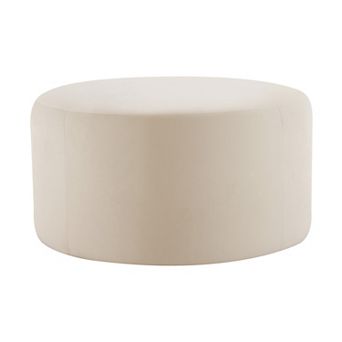 Trikiousd Round Ottoman Coffee Table Velvet Upholstered Footstool