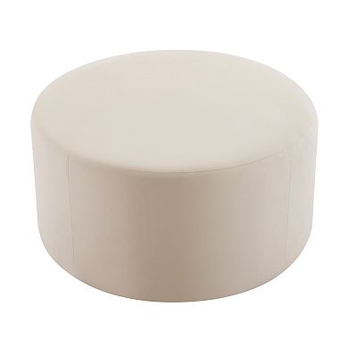 Trikiousd Round Ottoman Coffee Table Velvet Upholstered Footstool