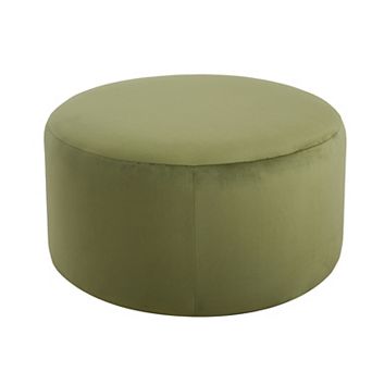 Trikiousd Velvet Round Ottoman Footstool for Living Room Bedroom