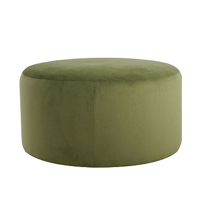 Trikiousd Velvet Round Ottoman Footstool for Living Room Bedroom