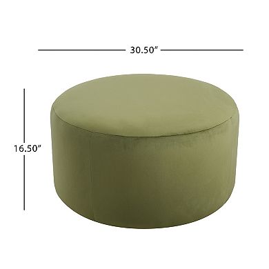Trikiousd Velvet Round Ottoman Footstool for Living Room Bedroom