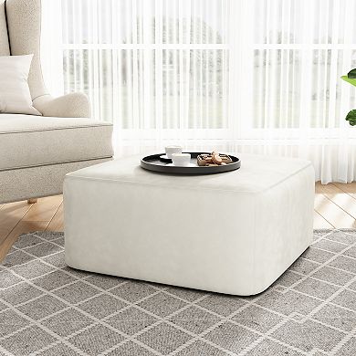 Trikiousd Upholstered Square Ottoman Sofa Footrest