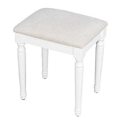 Trikiousd Large Makeup Vanity Table and Stool Set, Dressing Table with Mirror & Charging Station