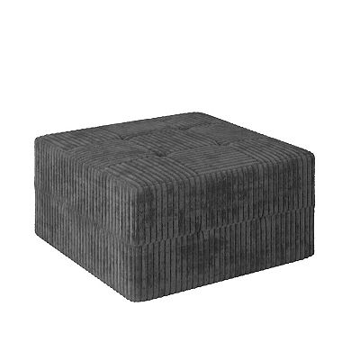 Trikiousd Corduroy Upholstered Ottoman Square Ottoman Sofa