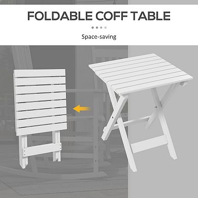 Trikiousd Wooden Rocking Chairs with Side Table, High Back Rocking Chair Set for Garden Balcony