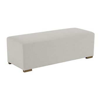 Trikiousd Ottoman Bench with Wood Legs, Upholstered Long Stool End of Bed for Entryway Living Room