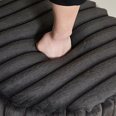 Trikiousd Round Ottoman Upholstered Pouf Stool Footrest for Living Room Bedroom Entryway
