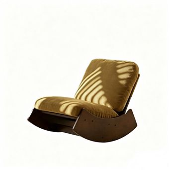 Trikiousd Solid Wood Frame Rocking Chair Upholstered Glider Chair Accent Reading Chair