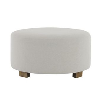 Trikiousd Round Ottoman Foot Rest Upholstered Footstool for Living Room Bedroom
