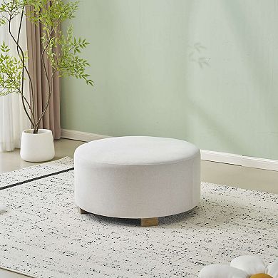 Trikiousd Round Ottoman Foot Rest Upholstered Footstool for Living Room Bedroom