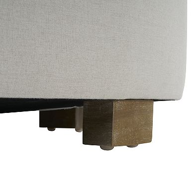 Trikiousd Round Ottoman Foot Rest Upholstered Footstool for Living Room Bedroom