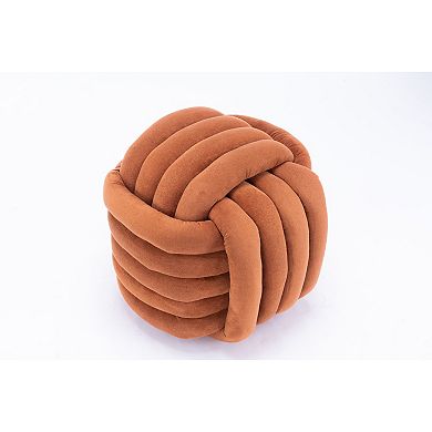 Trikiousd Modern Knot Ottoman Chenille Fabric Footstool Vanity Stool Shoe Changing Stool End of Bed