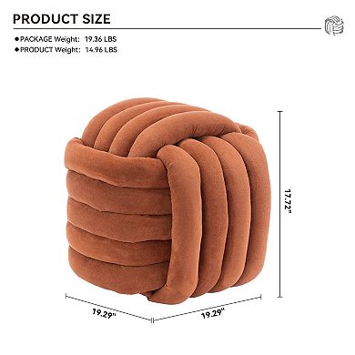 Trikiousd Modern Knot Ottoman Chenille Fabric Footstool Vanity Stool Shoe Changing Stool End of Bed