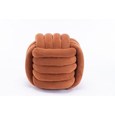 Trikiousd Modern Knot Ottoman Chenille Fabric Footstool Vanity Stool Shoe Changing Stool End of Bed