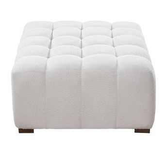Trikiousd Rectangular Ottoman Boucle Upholstered Footstool