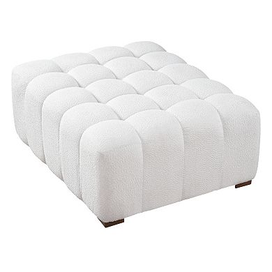 Trikiousd Rectangular Ottoman Boucle Upholstered Footstool