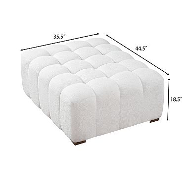 Trikiousd Rectangular Ottoman Boucle Upholstered Footstool