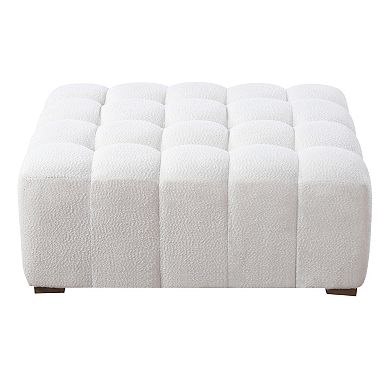 Trikiousd Rectangular Ottoman Boucle Upholstered Footstool