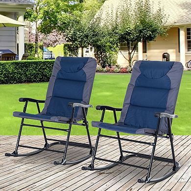Trikiousd Folding Rocking Chair Set Portable Camping Chair