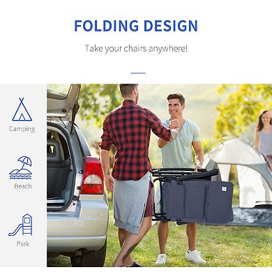 Trikiousd Folding Rocking Chair Set Portable Camping Chair