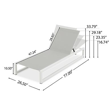 Trikiousd 5 Position Patio Chaise Lounge Chair, Outdoor Aluminum Frame Chaise