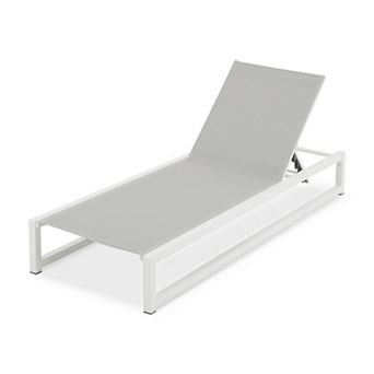 Trikiousd 5 Position Patio Chaise Lounge Chair, Outdoor Aluminum Frame Chaise