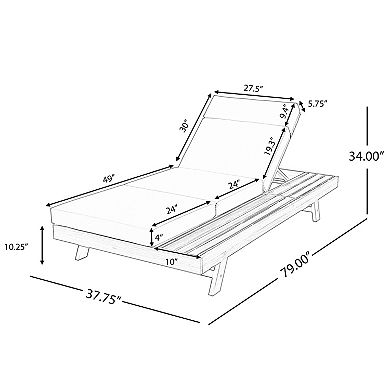 Trikiousd Chaise Lounge Chair Sun Lounger with Headrest & Cushion