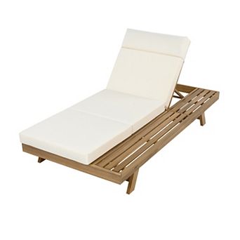 Trikiousd Chaise Lounge Chair Sun Lounger with Headrest & Cushion