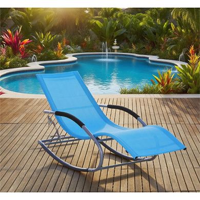 Trikiousd Outdoor Zero Gravity Rocking Chair Patio Chaise Lounge Chair Rocker