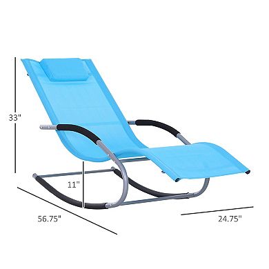 Trikiousd Outdoor Zero Gravity Rocking Chair Patio Chaise Lounge Chair Rocker