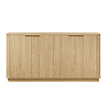Trikiousd Curved Wave Sideboard Buffet Cabinet, Floorstanding Storage Cabinet TV Console wStoarge
