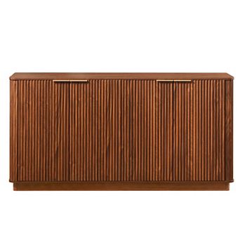 Trikiousd Curved Wave Sideboard Buffet Cabinet, Floorstanding Storage Cabinet TV Console wStoarge
