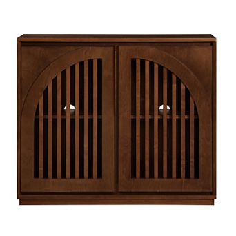 Trikiousd Mid Century Modern Fluted Sideboard Side Cabinet with Outlet Holes