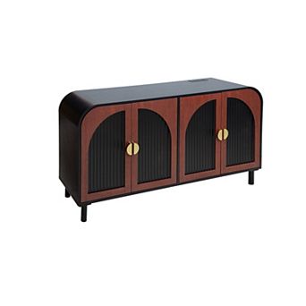 Trikiousd Vintage Arched Sideboard Storage Cabinet for Dining Room Entryway Living Room