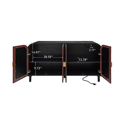 Trikiousd Vintage Arched Sideboard Storage Cabinet for Dining Room Entryway Living Room