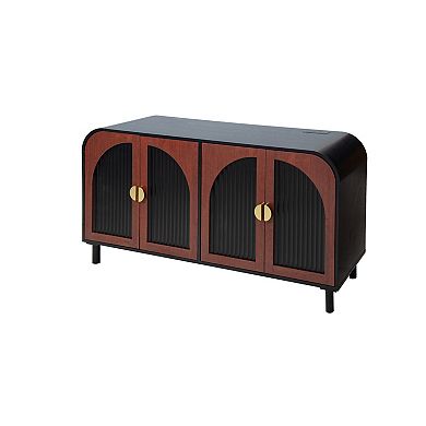 Trikiousd Vintage Arched Sideboard Storage Cabinet for Dining Room Entryway Living Room