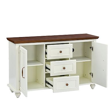Trikiousd Mid Century Modern Sideboard Buffet Cabinet 3 Drawer Accent Console Table