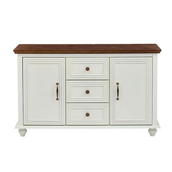 Trikiousd Mid Century Modern Sideboard Buffet Cabinet 3 Drawer Accent Console Table