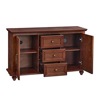 Trikiousd Mid Century Modern Sideboard Buffet Cabinet 3 Drawer Accent Console Table