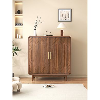 Trikiousd Carved Sideboard Accent Storage Cabinet