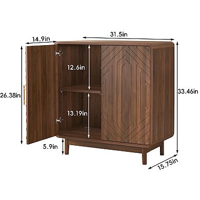 Trikiousd Carved Sideboard Accent Storage Cabinet