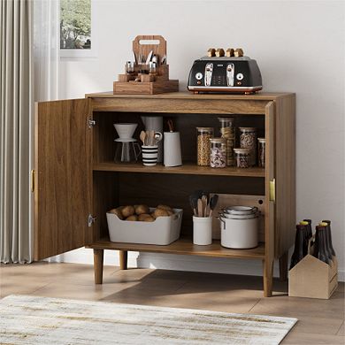Trikiousd Wooden Sideboard Side Cabinet Accent Storage Cabinet for Living Room Entryway Hallway