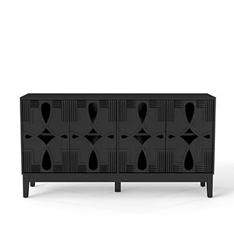 Trikiousd Hollow-carved Sideboard Vintage Storage Cabinet