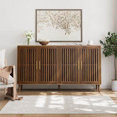 Trikiousd 63" Large Sideboard Entryway Storage Cabinet TV Console Coffee Bar Cabinet