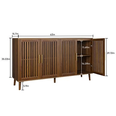 Trikiousd 63" Large Sideboard Entryway Storage Cabinet TV Console Coffee Bar Cabinet